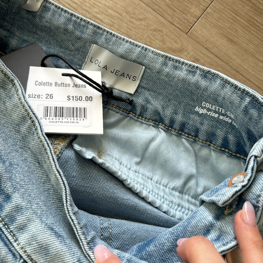 Lola Jeans Colette High Rise Wide Leg Jeans Light Blue 26 BNWT - Picture 8 of 13